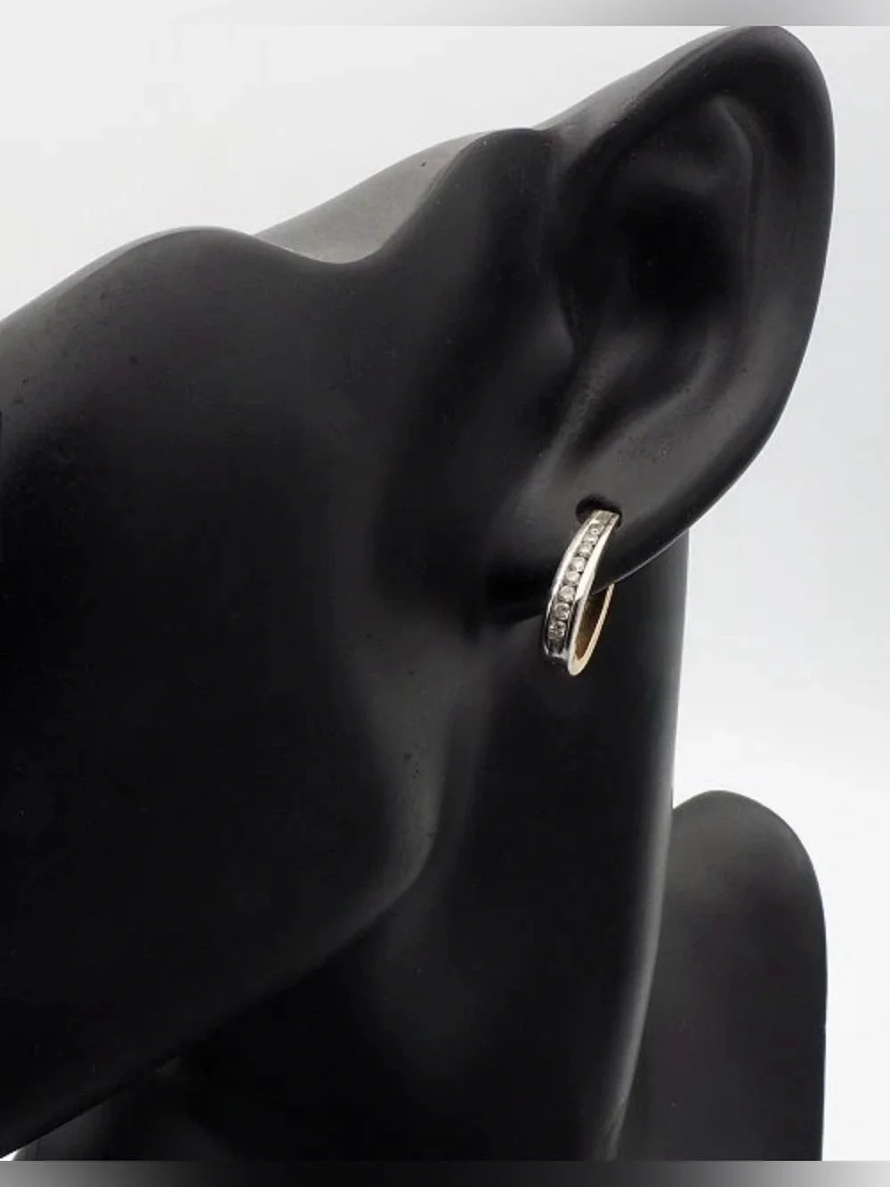 Vintage 14 Karat Gold Earrings. 16 Diamonds. Combination of White & Yellow Gold.